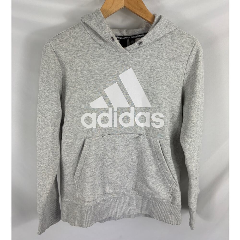 Adidas Heather Grey Hoodie Size Medium
